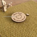 Recto du Badge rond préparateur en pharmacie en bois personnalisable
