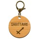 Porte-clé personnalisé signe astrologique Sagittaire mousqueton bronze