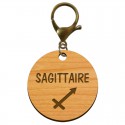 Porte-clé personnalisé signe astrologique Sagittaire mousqueton bronze