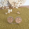 Boutons de manchette personnalisés  en bois - Date + initiales