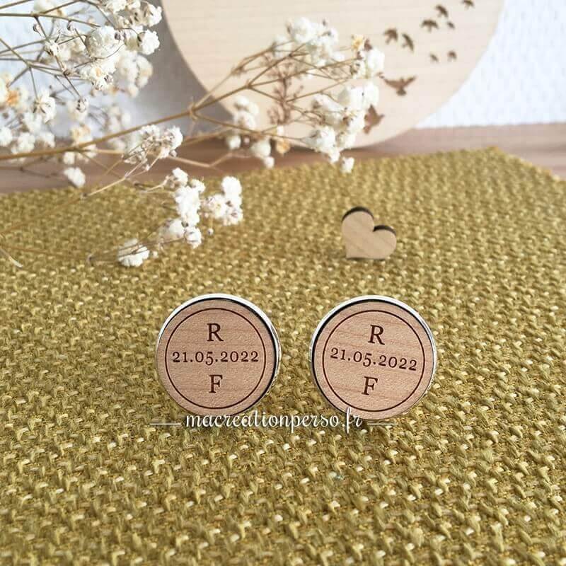 Boutons de manchette initiales personnalisé