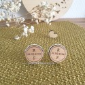 Deux boutons de manchette homme avec initiales argent et bois