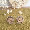 Boutons de manchette personnalisés en bois pour le marié - Thème floral