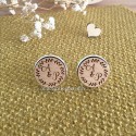Boutons de manchette personnalisable argent et bois 