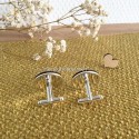 Fixations boutons de manchette argent