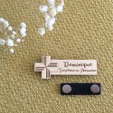 Support magnétique du badge en bois