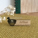 Badge de pharmacie en bois et acrylique gravé 