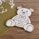 Faire part de naissance en bois petit ours
