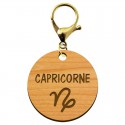 Signe astro capricorne porte clé personnalisable mousqueton doré