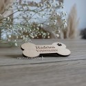 Badge vétérinaire os en bois avec patte de chien