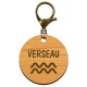 Porte-clé personnalisé signe astrologique Verseau mousqueton bronze