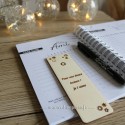 Marque page fleurs en bois gravé je t'aime