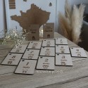 Cartes étapes en bois gravéés  sur le thème des animaux