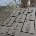 Cartes étapes en bois personnalisées  sur le thème des animaux