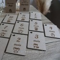 Cartes étapes en bois personnalisées renard koala singe hiboux lion souris tigre