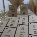 Cartes étapes en bois gravées animaux sauvages