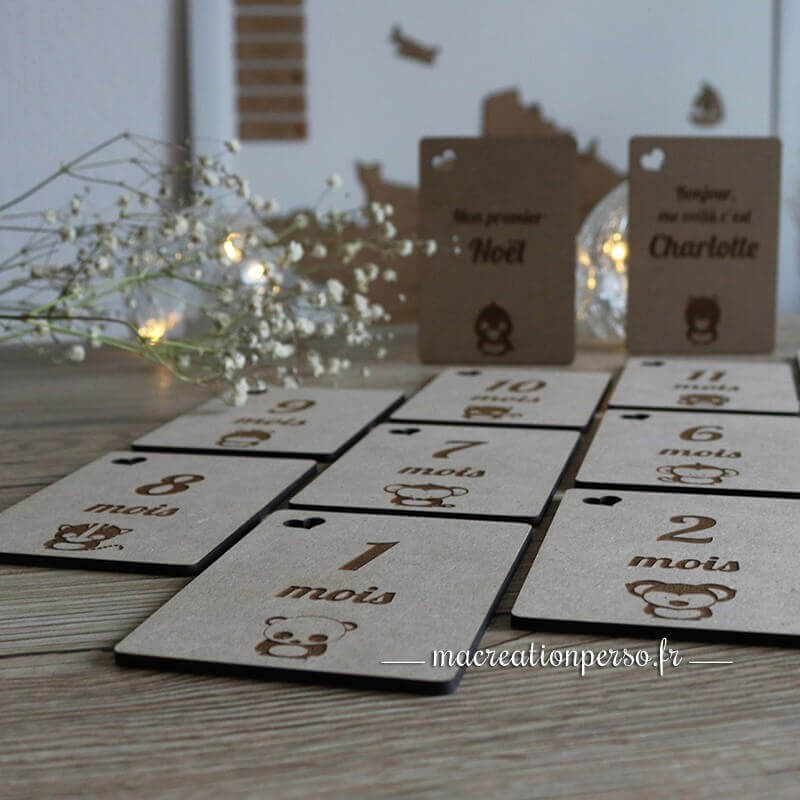 Carte étapes numérotées première année bébé 