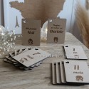 14 Cartes étapes en bois personnalisées  sur le thème des animaux