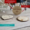 Lot de magnets personnalisés en bois vernis avec annotations