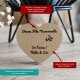 Magnet coeur gravé en bois avec annotation