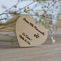 Magnet coeur en bois personnalisé gravé pour Maman
