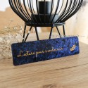 Marque page bleu et or effet marbré à offrir cadeau