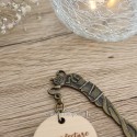 Marque page pour fête des mères métal théière et bois à personnaliser
