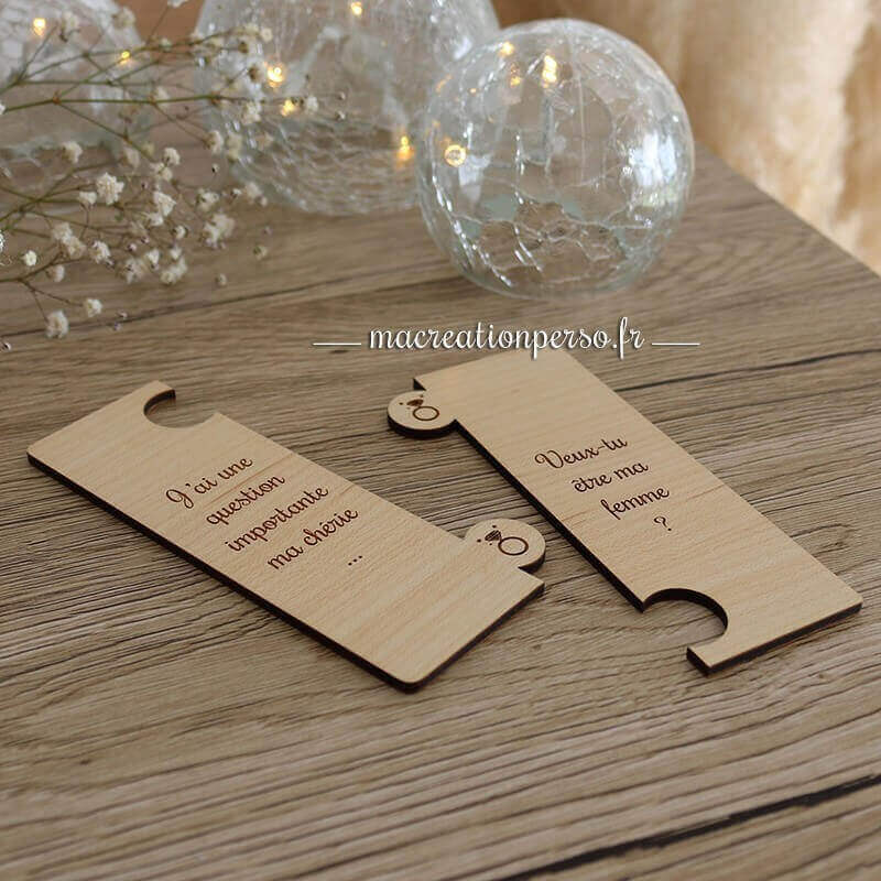 Marque page mariage demande Veux-tu être ma femme ?