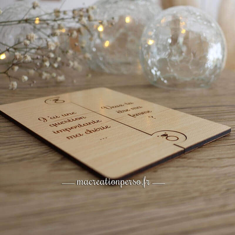 Marque pages mariage en bois puzzle personnalisé