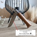 Emplacement de la gravure personnalisée sur la lame du couteau Opinel numéro neuf avec manche en noyer