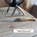 Couteau effilé opinel en hêtre numéro 8 et 10 avec exemple