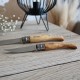 Couteaux effilés opinel en bois d'olivier à personnaliser 