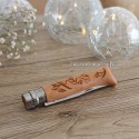 Couteau opinel fermé avec manche gravé sur le thème ski