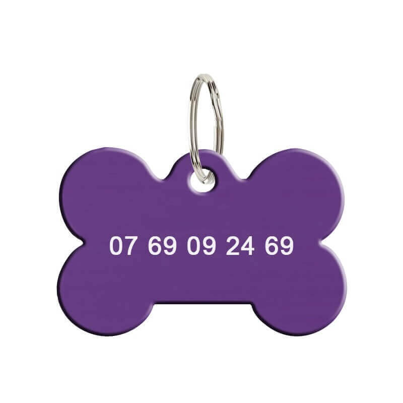 Médaille animaux en métal os violet personnalisé