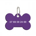 Médaille animaux en métal os violet personnalisé