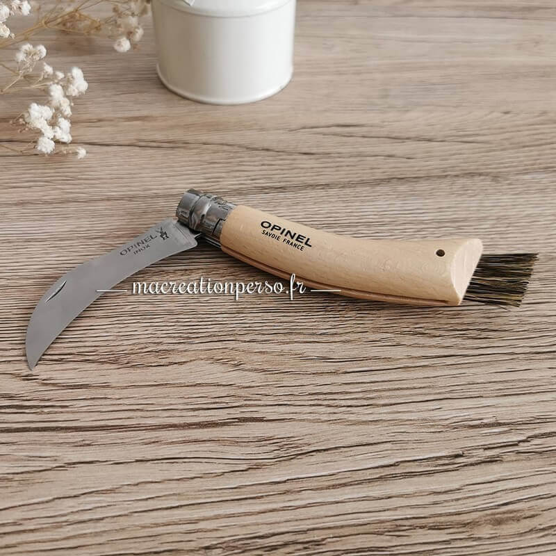 Couteau Opinel à champignon avec brosse