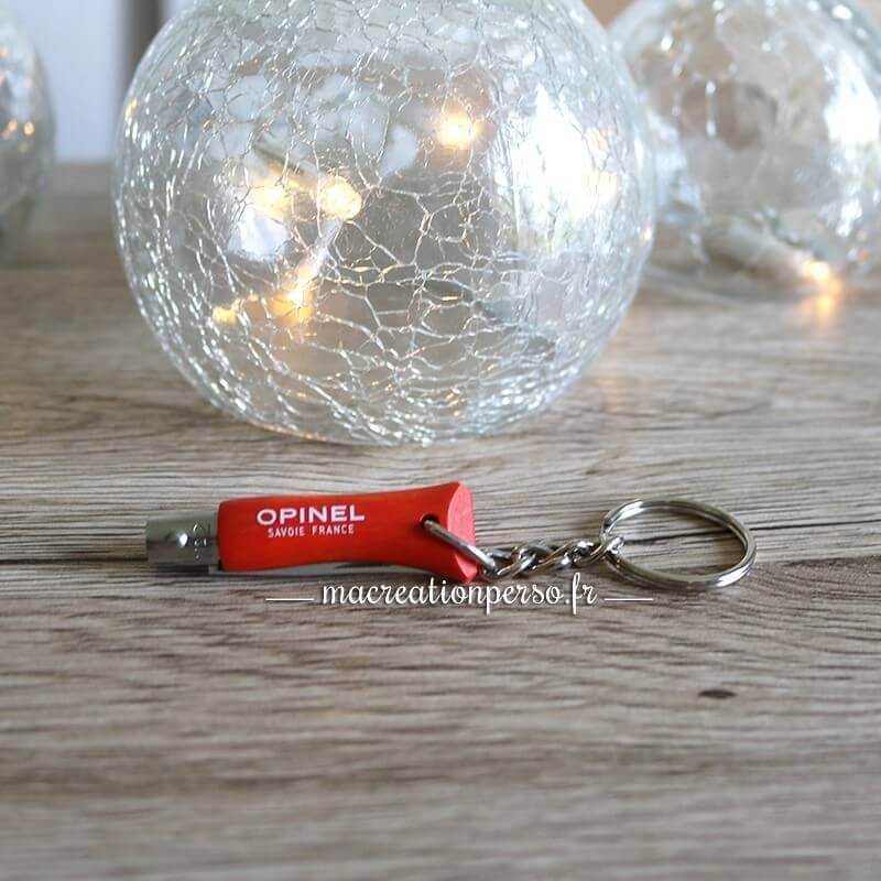 Mini couteau porte-clé opinel n° 2 personnalisé rouge