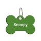 Médaille chien en métal os vert prénom Snoopy