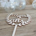 Cake topper avec feuille de laurier personnalisé