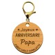 Porte-clé "Joyeux anniversaire Papa" prénoms à personnaliser mousqueton doré
