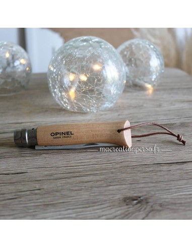 Couteau gravé personnalisé OPINEL baroudeur n°8 naturel