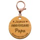 Porte-clé "Joyeux anniversaire Papa" prénoms à personnaliser mousqueton rose