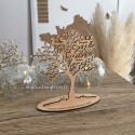 Objet déco arbre de vie en bois personnalisable vernis avec support en bois