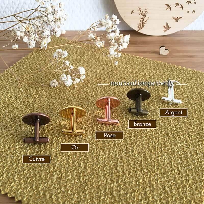 Lot de boutons de manchette cuivre or rose bronze et argent