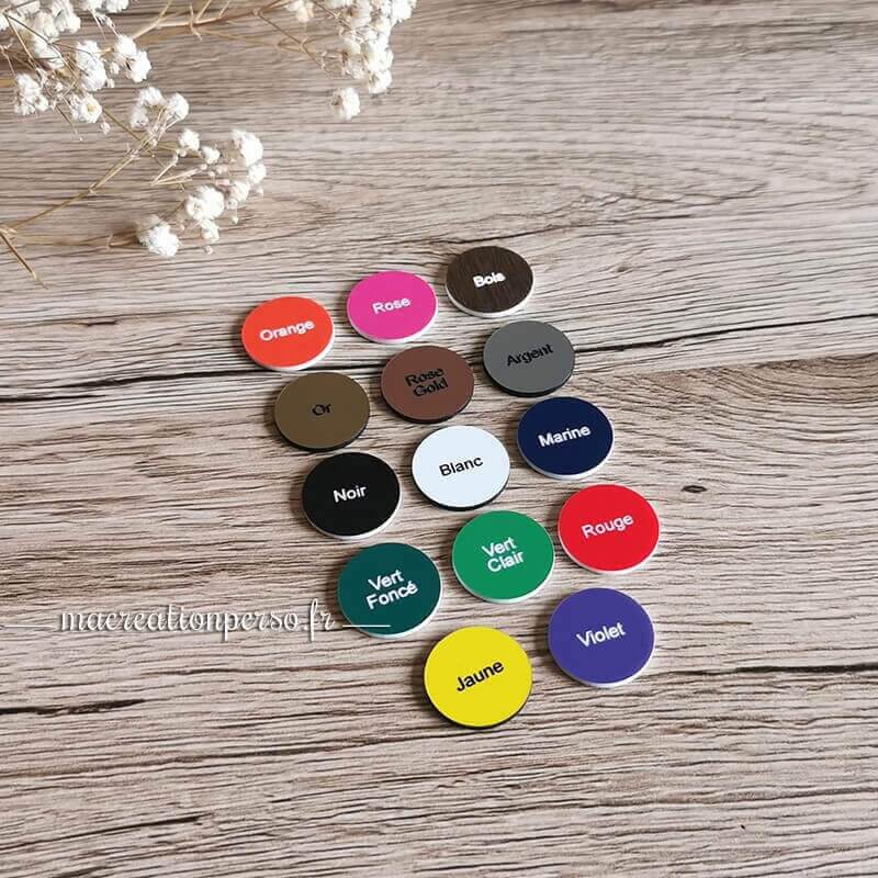 Jetons de coloris pour plaques gravées