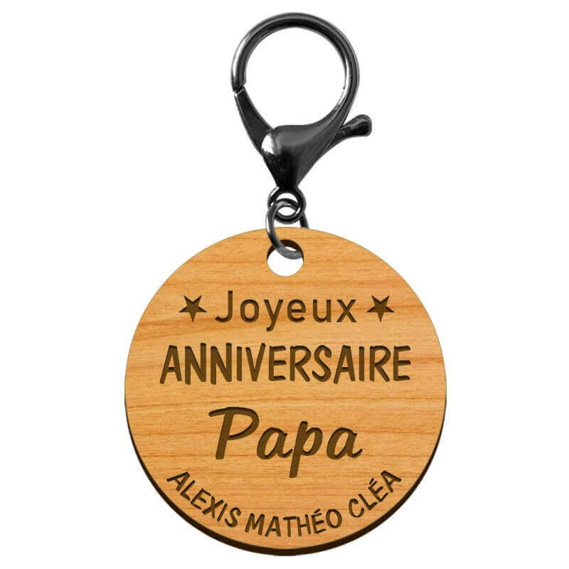 Porte-clé "Joyeux anniversaire Maman" prénoms à personnaliser - macreationperso