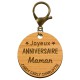 Porte-clé "Joyeux anniversaire Maman" prénoms à personnaliser mousqueton vieil or