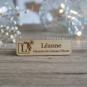 Badge Léanne en bois avec Logo