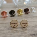 Boutons de manchette doré avec Prénom et pictogramme