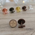 Paire de boutons de manchette cuivrée avec date et initiales